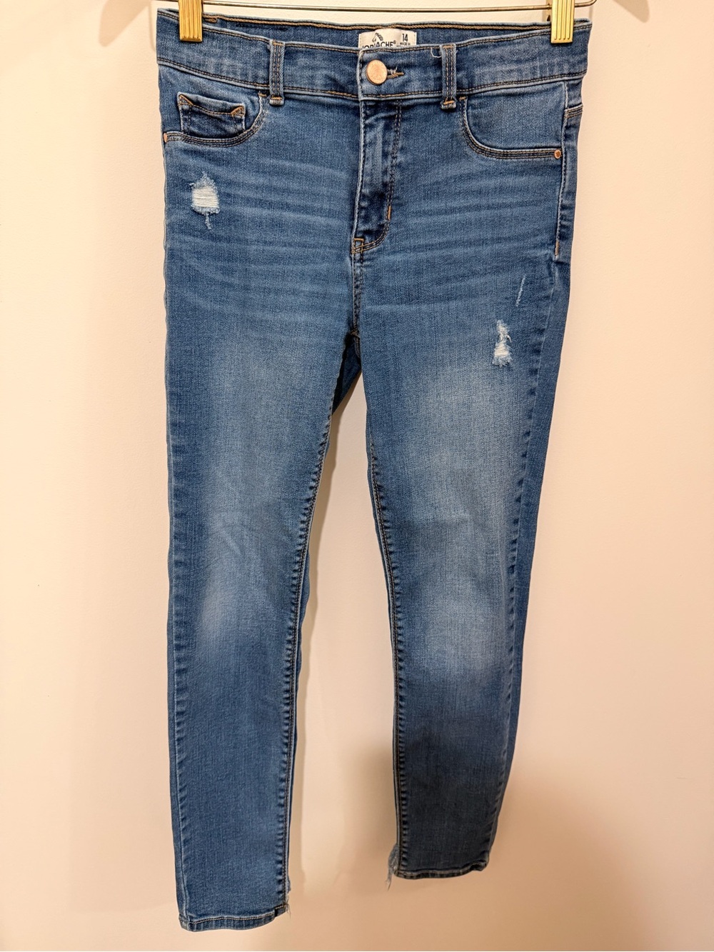 Jordache Blue Skinny Jeans with Light Distressing Size 14
